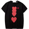 Gioca a T-shirt da uomo camicie firmate camicia a cuore rosso casual ricamo in cotone manica corta T-shirt estiva taglie asiatiche Magliette di alta quanlity Ricamo di alta qualità a1