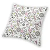 Housse de coussin carrée rose pour laboratoire de chimie scientifique, décoration de maison, cadeau pour enseignant en biologie, pour canapé