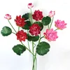 Decorative Flowers 105cm Rose Rui Artificial Flower Factory Direct Sales Single Branch For Buddha Temple Home Decoration Lotus