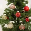 クリスマスの装飾塗装されたクリスマスボールの装飾品25pcsクリスマスデコレーション6cm直径粉砕装置ホリデーハンギングボール231013