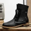 Botas de luxo designer masculino ao ar livre alta superior bota de trabalho para homens tornozelo genuíno couro rua italiano negócio militar