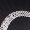 Pendant Necklace Hip Hop Rapper Cuban Chain 925 Silver 12mm Bredd VVS Moissanite Full Ice Cuban Chain Necklace