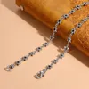 Chains S925 Sterling Silver Necklace Personalized Korean Version Six Point Star Collar Chain Fashion Men's Made Old