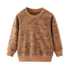 T-shirty 52 Style Spring Fall Boys Ubrania dla dzieci 100%bawełniany długi rękaw fl car dinozaur zebra nadruk grube koszulki chłopiec przyczynowy clot dhrmr
