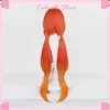 Fontes de festa Genshin Impact Sumeru Nilou Cosplay Wig Twin rabos de cavalo gradiente vermelho laranja longo lado franja cabelo 2023 jogo role play headwear