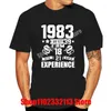 Mäns T-skjortor gjorda 1983 Tryckt T-shirt födelsedagspresent och kvinnors unisex fritidsgata Löst Harajuku kortärm