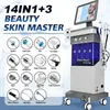 Big Power Oxygen Spray Multi-Function Hydra Facial Machine Vertical Beauty Equipment 14 I 1 Oxygen Jet Skin Drawing Anti-Wrinkle Hydrafacial Device