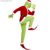 Тематический костюм Зеленый Большой Монстр для Мужчин 7 шт. Рождественский Делюкс Пушистый Взрослый Санта-Сюир Зеленый Косплей T231013