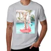 Canotte da uomo Giraffa in una piscina T-shirt Magliette nere Manica corta Abiti vintage Abiti da uomo personalizzati