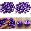 Cloches de Jingle violettes en métal, fournitures de fête, artisanat de noël Durable, breloques durables pour animaux de compagnie, cloche de traîneau, 50 pièces, Dhjb2