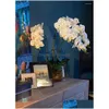 Fiori decorativi 1 Set Disposizione Orchi di alta qualità Lattice Sil Real Touch Big Size Tavolo di lusso Fiore Casa El Decor No Vaso Dh2Hv