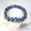 SN0577 bracelet Jasper Evil Eye bracelet à breloques œil bonne chance bracelet en pierre bleue et blanche pour hommes226u