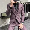 Ternos masculinos boutique 5xl (calças blazer colete) estilo italiano elegante moda negócios casual fino cavalheiro terno formal 3 peças