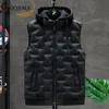 Gilets pour hommes marque coréenne vendre hommes gilet d'hiver vers le bas hommes gilet décontracté vestes sans manches mâle à capuche 231012