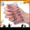 1/2 ark halloween lysande nagel klistermärke snöflinga/låga/fjäril nagelkonst självhäftande klistermärke dekaler tatueringar folier 10 stilar tillgängliga