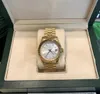 С оригинальной коробкой, высококачественные часы, 41 мм, 18-каратное золото, белое движение, автоматические мужские часы-браслет GD, мужские часы 2024