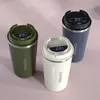 Tazze Display portatile Tazza da caffè digitale Tazze per acqua fredda termica in acciaio inossidabile Bicchieri Thermos da viaggio sottovuoto Tazza 231013