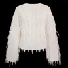 Women's Sweaters Tassel Long Cardigan White 2023 Spring Knitted Women Autumn Winter Elegant Outerwear Maxi Y2k Sweater Coat Jacket