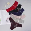 Women's Panties 6pcs lots Women Lace Thongs Sexy Seamless Underwear Tangas Transparent Hollow Ladies G-Strings Low-rise Eroti327a