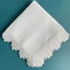 Serviette de table 6 pièces Serviettes à ourlet blanc Serviette de cocktail pour fête de mariage Serviette en dentelle Nappe Serviettes en lin Serviette en coton 231013