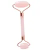 Rouleau facial en cristal de quartz rose naturel avec tasse en silicone, massage du cou, des yeux, réduit les rides, anti-âge, beauté, soins de la peau ZZ