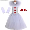 Costume à thème Halloween Filles Pennywise Tutu Robe Enfants Cosplay Effrayant Clown Gris Venez Fille Performance Habiller Mascarade Vêtements De Fête T231013