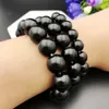 Bracelet de chaîne à maillons pour hommes, Imitation obsidienne, perle de bouddha, grand 14mm, mode atmosphérique, 2590