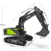 1/14 HUINA 1593 582 RC Excavator Dumper Truck Crawler Geroy Tractor Twer 2.4G Radio Radio Trought