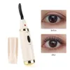 Eyelash Curler Mini Electric uppvärmd mascara långvariga ögonfransar curling styling kosmetiska makeupverktyg 231012