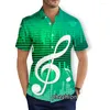 Mäns casual skjortor Phechion Summer Mens Short Sleeve Beach Music Note 3D Printed Fashion Streetwear Men Tops X71