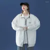 Kvinnors jackor sommar stor storlek kvinnor solskydd jacka fin vintage hög gata baseball kappa kvalitet lös