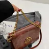 2023 New Tofu Block Small Square Bag Soft Leather Chain Underarm High Quality Solid Color One Shoulder Crossbody