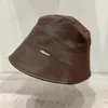 Berets francês pu couro pescador chapéu feminino 2023 versão coreana do design japonês casual pote moda balde