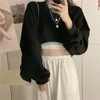 Giacche da donna MEXZT Streetwear Donna Sexy Solid Cropped Felpe Oversize Allentato Harajuku BF Pullover Primavera Coreano Chic Casual Y2k Top 231012