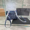 2023-Luxury Classic Designer Bag Women's Leather Strap Denim ryggsäck Tavring Stängd kedja axel tote stor kapacitet resor