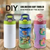 12 Unzen klassische doppelwandige isolierte Vakuum-Edelstahl-Wasserflaschen Trinkbecher für Kinderbecher mit aufklappbaren Trinkdeckeln FY5286 1013
