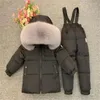 Clothing Sets Kids Winter Down Children Ski Coat Jacket And Overalls Suit For Toddler Baby Boys Girls 1-12 Years Snowsuit TX101