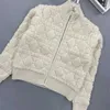 Cardigan tricoté en cachemire avec fermeture éclair et grille de diamant, manteau de Style doux, blanc cassé, haut pour femme, nouveau produit 2023