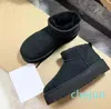 WIND WINTER ULTRA MINI BOOTS for Men Leather Real Dark Warm Canle Fur Booties Shoe Luxurious Shoe