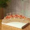 Conjuntos de vajilla Puente de Sashimi Tablero práctico Postres Adornos para pasteles Plato Bandeja de sushi de bambú Contenedor de refrigerios