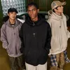 رجال S -Hoodies Sweatshirts الخريف الشتاء المعدني مقنعين قميص شارع High Street Turtleneck السببية الرجال فضفاضة قمم السترة الذكور 231012