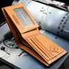 2017 Male Genuine Leather luxury wallet Casual Short designer Card holder pocket Fashion Purse wallets for men 257V