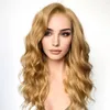 Perruque Lace Front Wig synthétique sans colle, Loose Wave, Fantasy Beauty, densité 180, Blonde miel, perruque Lace Wig transparente, naissance des cheveux naturelle pour femmes