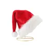 Chapeau de noël doux rouge court en peluche, pour la maison, décor de joyeux noël, cadeau de bonne année, casquette chaude d'hiver