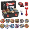 Spinning Top Toy Set Gift with Portable Box 12 Spinning Tops 2 TwoWay Launcher Metal Fusion Attack Top Game Gift for Boys Children Kids 231013