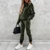 Women's Tracksuits Women's Sweatsuit Set Velour Long Sleeve Hoodie and Pants Sport Sweat Suits 2 Piece Jogging Tracksuits Outfits S-XXXL 231010