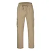 Pantalon Cargo pour hommes, coupe décontractée, pantalon de Sport solide, survêtement d'extérieur avec poches, jambe droite, pantalon Long