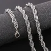 ed Rope Chain Классические мужские ювелирные изделия из белого золота 18 карат, модное ожерелье в стиле хип-хоп, ювелирные изделия 24 дюйма299n