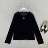 Autumn New South Oil High Setting Reduced Age Versatile Lazy Style Slim Letter Printed Round Neck Knit Top