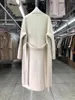 Kadın Yün Karışımlar Büyük Turnot Yaka Bathrobe Style Çift Taraflı Ceket Kadınlar Uzun Kore Moda Breif Gevşek Kış Ceket 231012